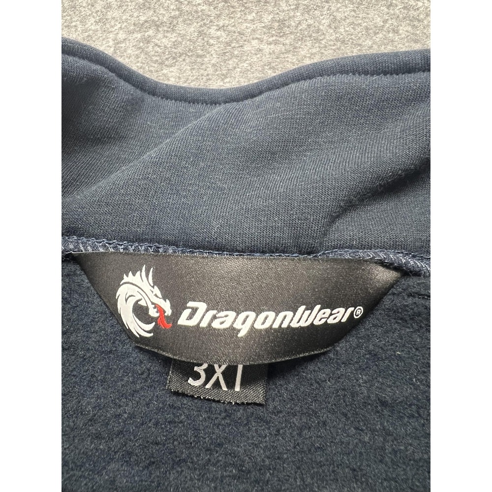 DragonWear Pullover Mens 3XL Blue Flame Resistant Fleece 1/4 Zip Mock Neck - Picture 2 of 9